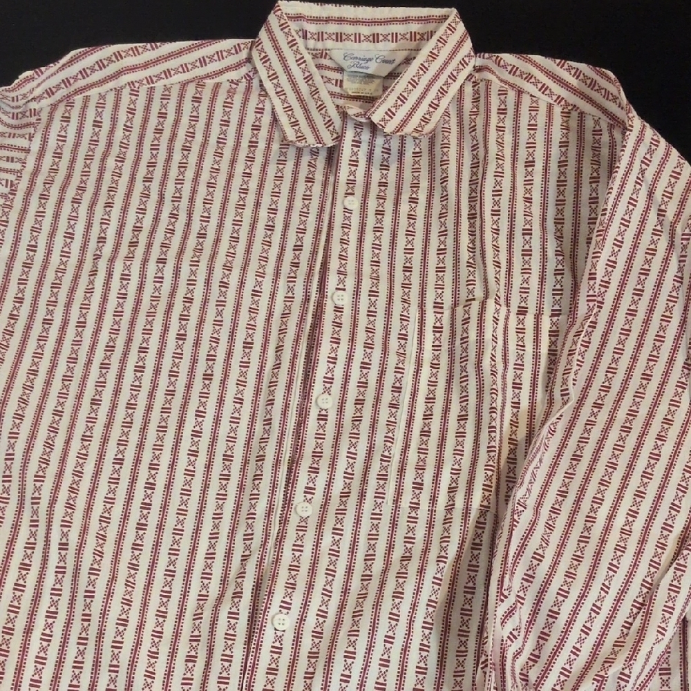 Classic Red and White Striped Men's Shirt